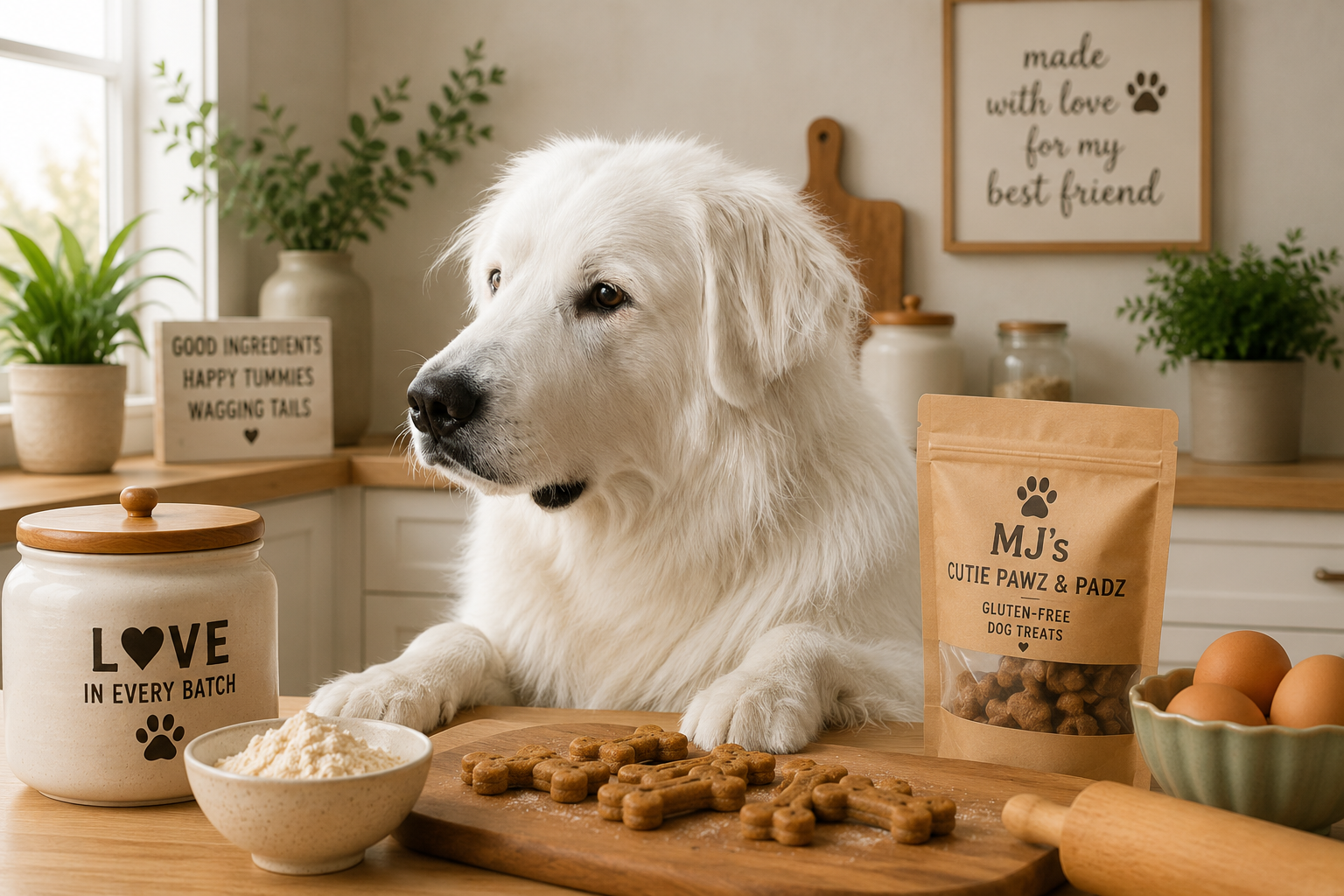 Happy healthy dog enjoying wholesome gluten-free treats